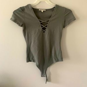 Greenish/gray bodysuit from Express, size S